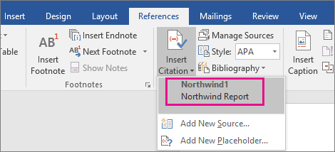 how to insert a citation in word mla