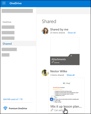 OneDrive Shared folders