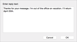 send automatic out of office from outlook 2016 for mac