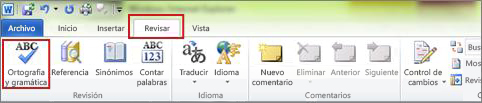 Comando Ortografía de Word